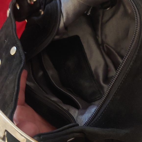 Black Suede Hobo Handbag Christopher Kon - Picture 4 of 5